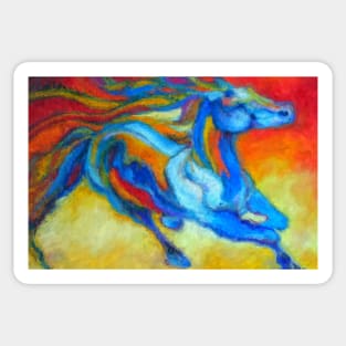 Sunset horse running outback Sticker